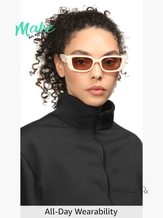 Retro Rectangle Sunglasses with UV Protection, Plastic Frame main image 6